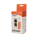 141179 - Under-cabinet electrical socket, grey, Schuko 2x230V; for use in furniture, glass-cases; easy to assembly
