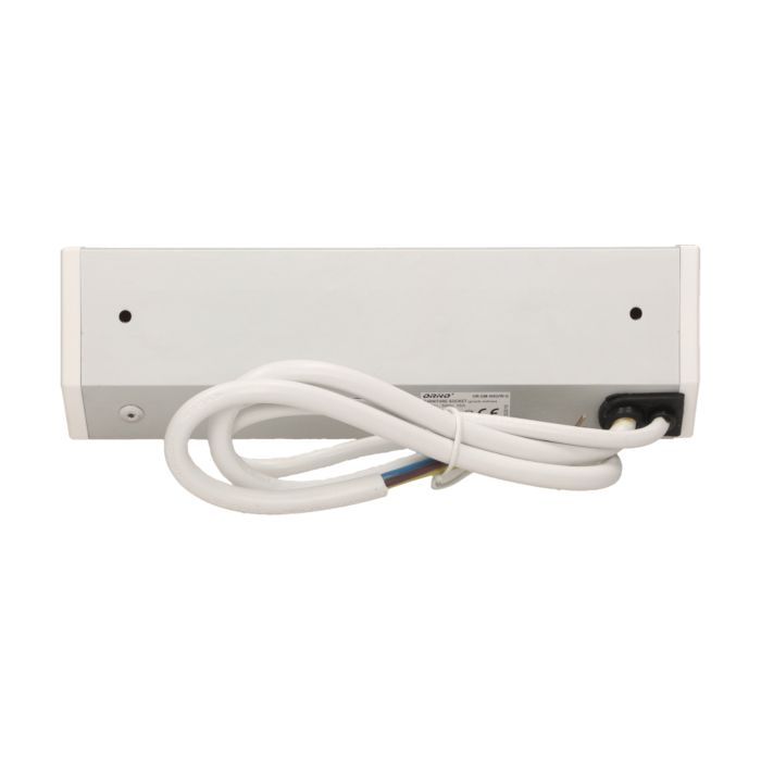 141175 - Furniture socket with switch, silver-white A set of three network sockets with grounding and current circuit's diaphragms with a switch, ideal for mounting in cabinets, display cases and display cabinets.