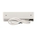 141175 - Furniture socket with switch, silver-white A set of three network sockets with grounding and current circuit's diaphragms with a switch, ideal for mounting in cabinets, display cases and display cabinets.