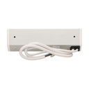 141175 - Furniture socket with switch, silver-white A set of three network sockets with grounding and current circuit's diaphragms with a switch, ideal for mounting in cabinets, display cases and display cabinets.