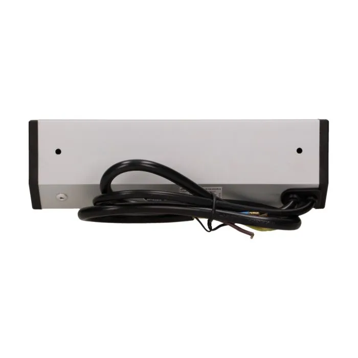 141174 - Furniture socket with switch, silver-black A set of three network sockets with grounding and current circuit's diaphragms with a switch, ideal for mounting in cabinets, display cases and display cabinets.