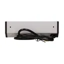 141174 - Furniture socket with switch, silver-black A set of three network sockets with grounding and current circuit's diaphragms with a switch, ideal for mounting in cabinets, display cases and display cabinets.