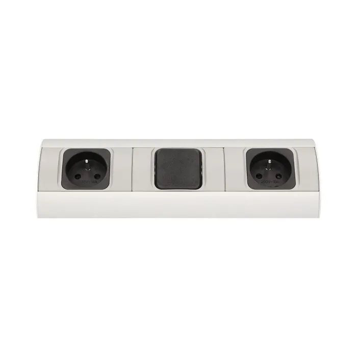 141173 - Under-cabinet electrical socket 2x230V; for use in furniture, glass-cases; easy to assembly