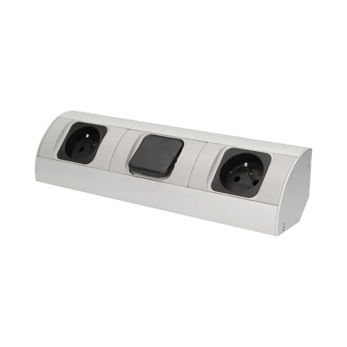 141173 - Under-cabinet electrical socket 2x230V; for use in furniture, glass-cases; easy to assembly
