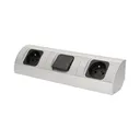 141173 - Under-cabinet electrical socket 2x230V; for use in furniture, glass-cases; easy to assembly