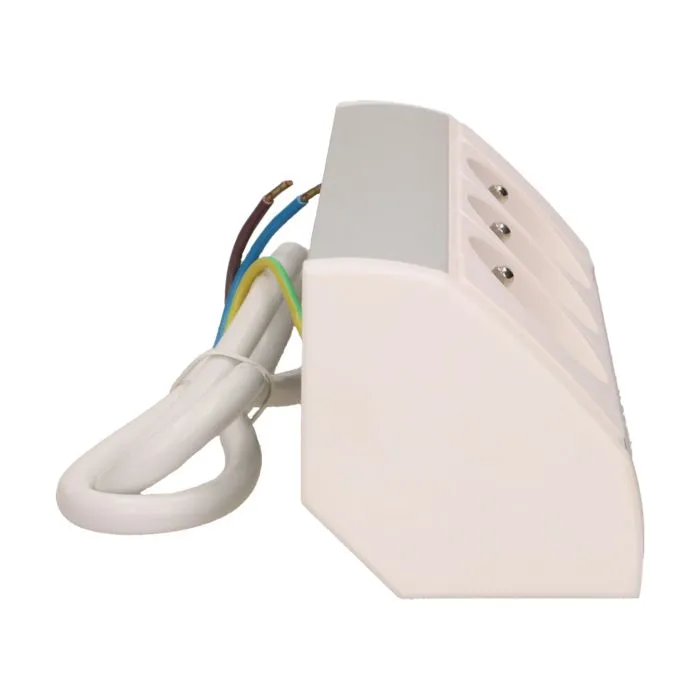 141171 - Furniture socket, silver-white A set of three network sockets with grounding and current circuit's diaphragms, ideal for mounting in cabinets, display cases and display cabinets.