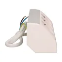 141171 - Furniture socket, silver-white A set of three network sockets with grounding and current circuit's diaphragms, ideal for mounting in cabinets, display cases and display cabinets.