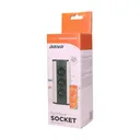 141170 - Furniture socket, silver-black A set of three network sockets with grounding and current circuit's diaphragms, ideal for mounting in cabinets, display cases and display cabinets.