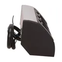 141170 - Furniture socket, silver-black A set of three network sockets with grounding and current circuit's diaphragms, ideal for mounting in cabinets, display cases and display cabinets.