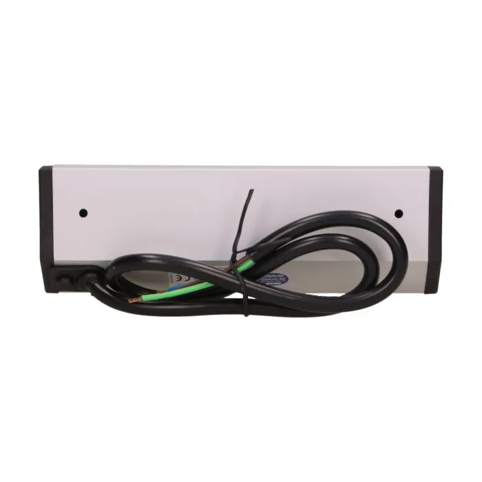 141170 - Furniture socket, silver-black A set of three network sockets with grounding and current circuit's diaphragms, ideal for mounting in cabinets, display cases and display cabinets.