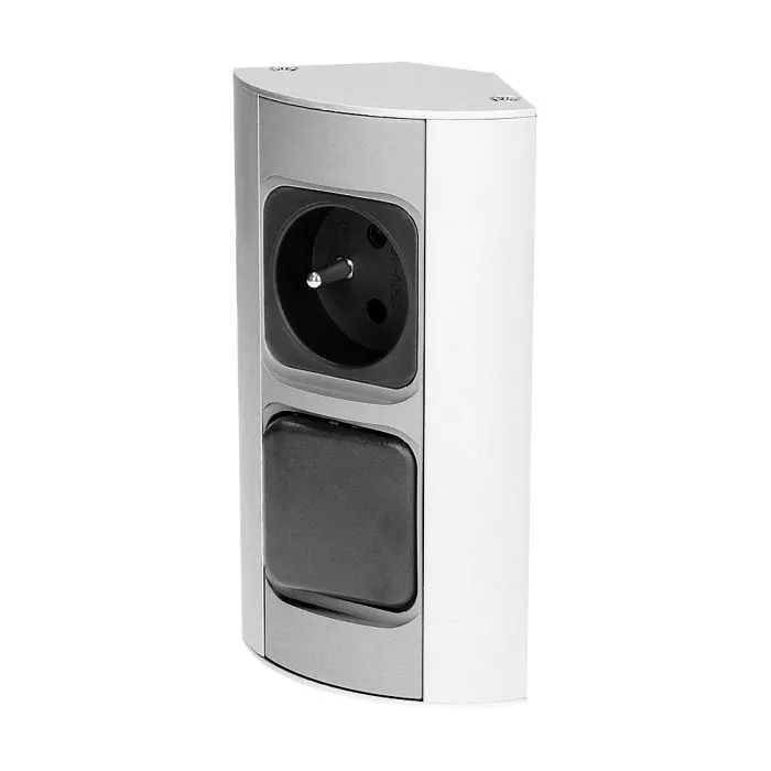 141169 - Under-cabinet electrical socket with switch 1x230V; for use in furniture, glass-cases; easy to assembly