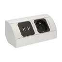 141168 - Under-cabinet electrical socket with USB charger 1x230V; 2xUSB, 230V/16A, USB: 5V DC/2A