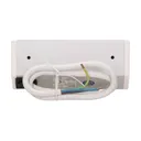 141167 - Furniture socket, silver-white A set of two network sockets with grounding and current circuit's diaphragms, ideal for mounting in cabinets, display cases and display cabinets.