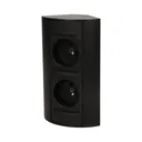 141166 - Under-cabinet electrical socket, black 2x230V; for use in furniture, glass-cases; easy to assembly; black