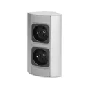 141165 - Under-cabinet electrical socket, grey 2x230V; for use in furniture, glass-cases; easy to assembly; grey