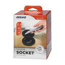 141161 - Furniture socket Ø6cm with rotative cover, induction charger, USB charger and 1.5m cable, 1x2P+E (Schuko), Qi 1.2.4 max. 10W, 2xUSB (type A and type C, 2.4A), black