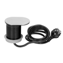 141157 - Flush-fitting furniture socket with sliding cover, USB charger and 1.9m cable, Schuko 2P+E, USB, cable: 1,9m