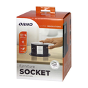 141152 - Recessed furniture sockets Ø10cm, Schuko with inductive charger, USB charger and 1.5m, 3x2P+E (Schuko) cable, Qi 1.2.4 max. 10W, 2xUSB QC 3.0