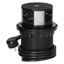 141152 - Recessed furniture sockets Ø10cm, Schuko with inductive charger, USB charger and 1.5m, 3x2P+E (Schuko) cable, Qi 1.2.4 max. 10W, 2xUSB QC 3.0