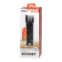 141148 - Recessed furniture socket Ø6cm with USB charger and 1.5m cable, 3x2P+E (Schuko), 2xUSB (type A and C), INOX