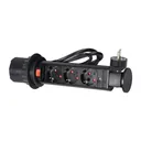 141144 - Pop up Ø6cm desk socket, black with 1.8m cable and locking system, 3x2P+E (Schuko)