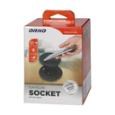 141142 - Furniture socket Ø6cm with rotative cover, induction charger, USB charger and 1.5m cable, 1x2P+E, Qi 1.2.4 max. 10W, 2xUSB (type A and C, 2.4A), black