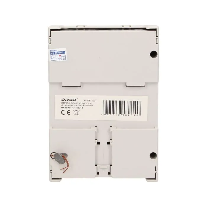 140810 - 3-phase energy meter, 120A current: 3x20(120)A; starting current: 0,4% lb;  accuracy class: 1;  indication of energy consumption: 3xred LED;  installation: 35 mm DIN rail