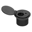 141141 - Recessed desk socket, black Ø8cm with induction charger, 2 USB ports (A, C) for quick charging and 1.8m cable with cable gland, 2,4A 5V
