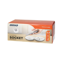 141140 - Recessed desk socket, white Ø8cm with induction charger, 2 USB ports (A, C) for quick charging and 1.8m cable with cable gland, 2,4A 5V
