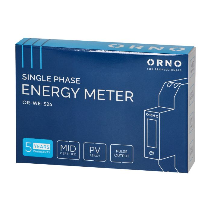 140812 - 1-phase electricity meter, bidirectional, 100A, MID, 1 module, DIN TH-35mm, PV-ready