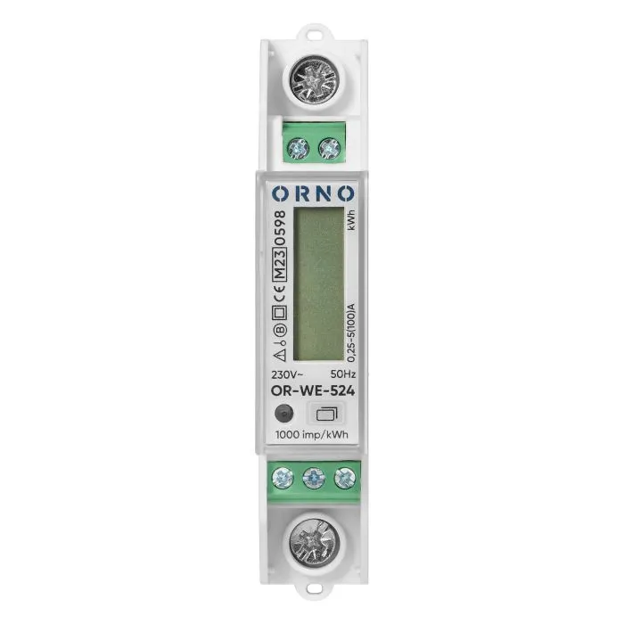 140812 - 1-phase electricity meter, bidirectional, 100A, MID, 1 module, DIN TH-35mm, PV-ready