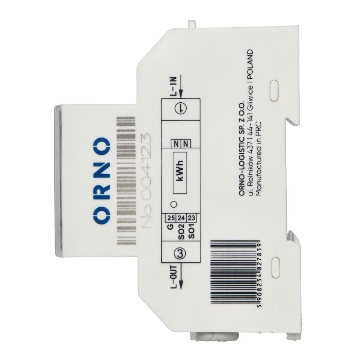 140812 - 1-phase electricity meter, bidirectional, 100A, MID, 1 module, DIN TH-35mm, PV-ready
