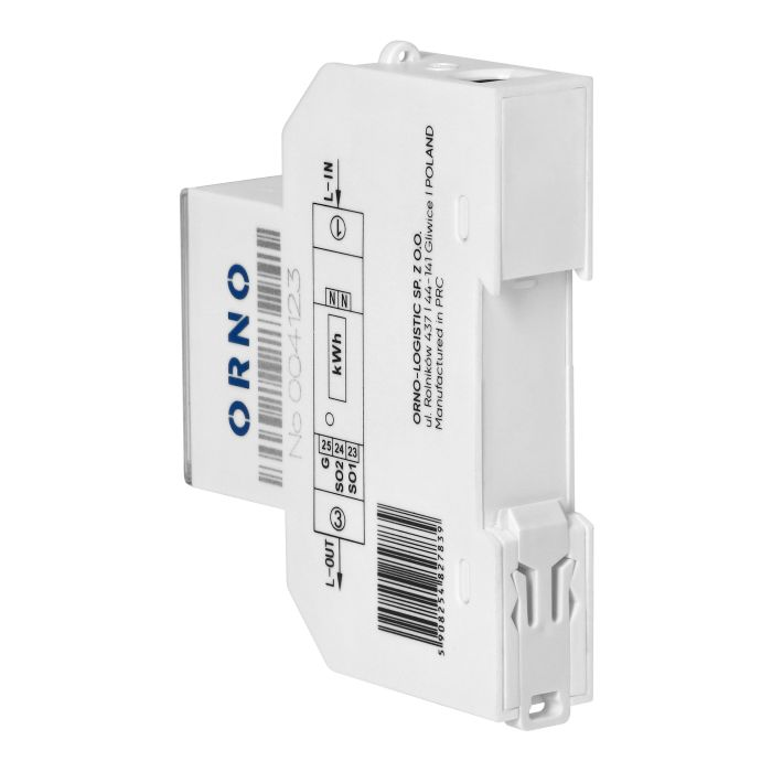 140812 - 1-phase electricity meter, bidirectional, 100A, MID, 1 module, DIN TH-35mm, PV-ready