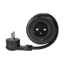141139 - Flush-mounted furniture socket 2P+E with EasyEject system, USB QC 3.0, 1.5m cable + USB adapter