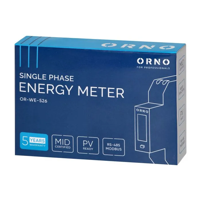 140814 - 1-phase electricity meter, bidirectional, multi-tariff, 100A, RS-485 port, MID, 1 module, DIN TH-35mm, PV-ready