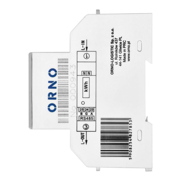 140814 - 1-phase electricity meter, bidirectional, multi-tariff, 100A, RS-485 port, MID, 1 module, DIN TH-35mm, PV-ready