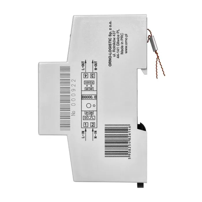 140815 - 1-phase energy meter with additional calculator; 80A; MID; RS-485 port; So-output; protection rating: IP20; installation on 35mm DIN rail
