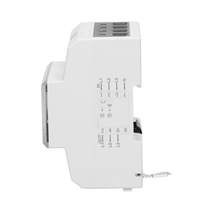 140817 - 3-phase energy meter, 80A power supply: 3x230V/400 AC, 50-60Hz, current: 5(80)A, pulse frequency: 1000 imp/kWh, signaling read: flashing LCD, installation rail: DIN TH-35mm