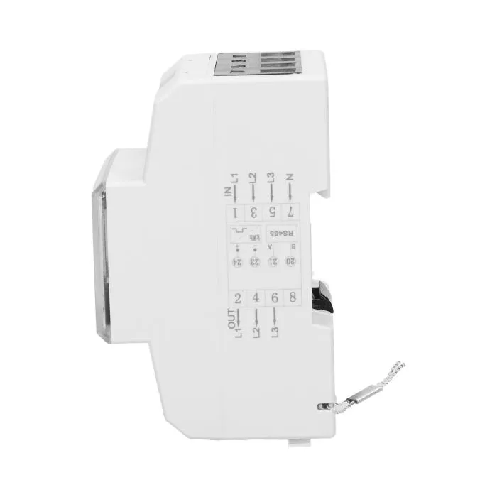 140819 - 3-phase multi-tariff energy meter with RS-485, 80A power supply: 3x230V/400 AC, 50-60Hz, current: 5(80)A, pulse frequency: 1000 imp/kWh, signaling read: flashing LCD, installation rail: DIN TH-35mm