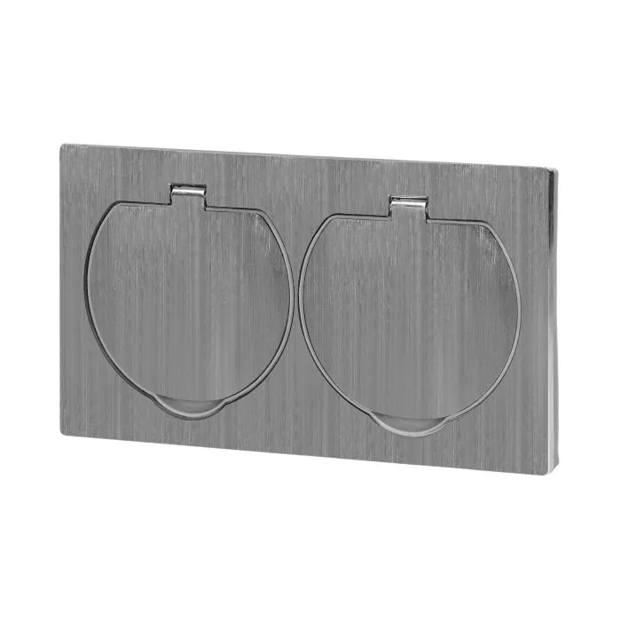 141134 - Double hermetic electrical socket with a windproof junction box, IP55, stainless steel