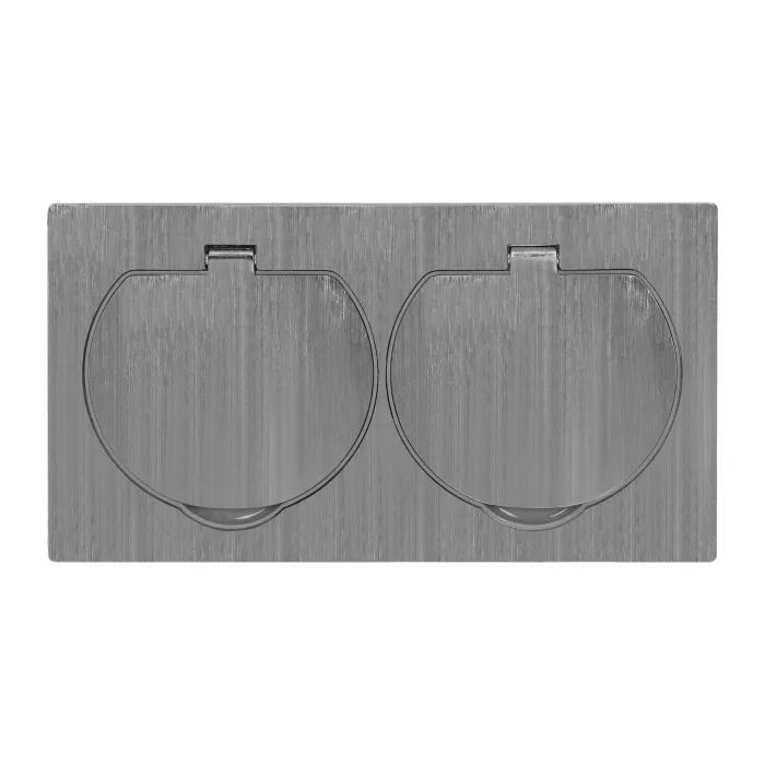 141134 - Double hermetic electrical socket with a windproof junction box, IP55, stainless steel