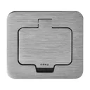 141132 - Hermetic electrical socket, IP55, opening angle 110°, brushed aluminium