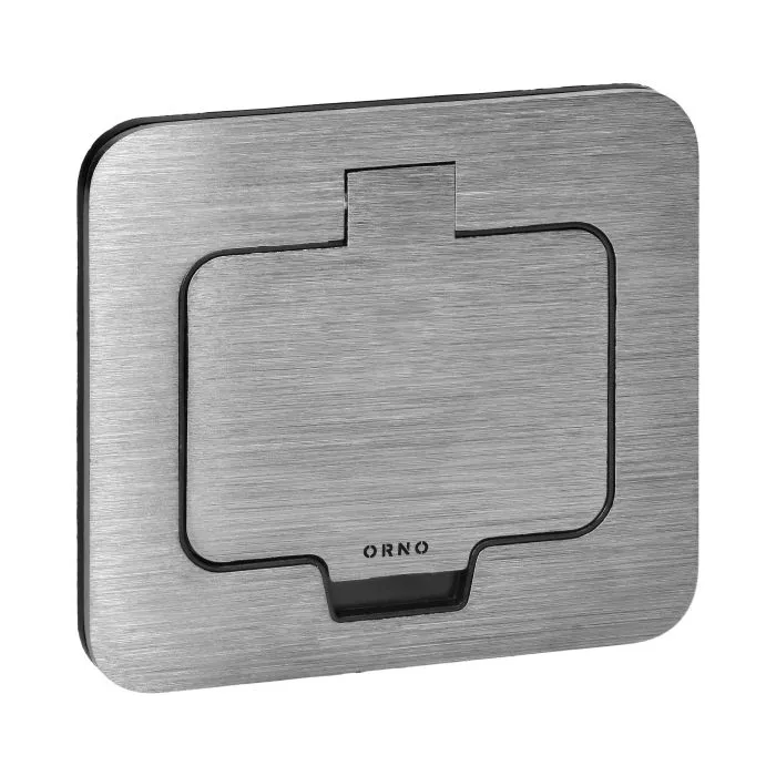 141132 - Hermetic electrical socket, IP55, opening angle 110°, brushed aluminium