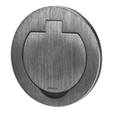 141131 - Hermetic electrical socket, round, IP55, opening angle 110°, brushed aluminium
