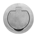 141131 - Hermetic electrical socket, round, IP55, opening angle 110°, brushed aluminium
