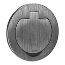 141131 - Hermetic electrical socket, round, IP55, opening angle 110°, brushed aluminium