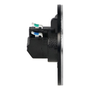 141131 - Hermetic electrical socket, round, IP55, opening angle 110°, brushed aluminium