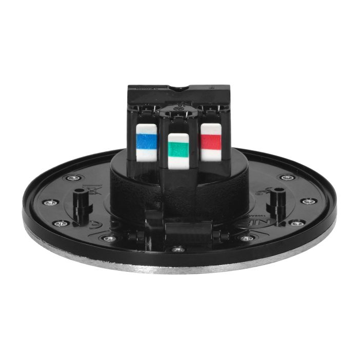 141131 - Hermetic electrical socket, round, IP55, opening angle 110°, brushed aluminium