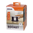 141128 - Recessed furniture sockets Ø10cm with inductive charger, USB charger and 1.5m, 3x2P+E cable, Qi 1.2.4 max. 10W, 2xUSB QC 3.0