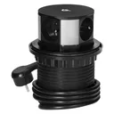 141128 - Recessed furniture sockets Ø10cm with inductive charger, USB charger and 1.5m, 3x2P+E cable, Qi 1.2.4 max. 10W, 2xUSB QC 3.0